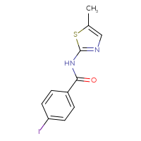 Chemical structure of 4-iodo-N-(5-methyl-1,3-thiazol-2-yl)benzamide - CSSB00000154619