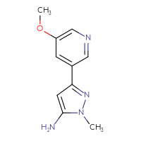 Chemical structure of 3-(5-methoxypyridin-3-yl)-1-methyl-1H-pyrazol-5-amine - CSSB00102978981