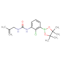 Chemical structure of 1-[2-chloro-3-(4,4,5,5-tetramethyl-1,3,2-dioxaborolan-2-yl)phenyl]-3-(2-methylprop-2-en-1-yl)urea - CSSB06745685937