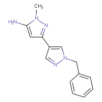Chemical structure of 1'-benzyl-1-methyl-1H,1'H-[3,4'-bipyrazol]-5-amine - CSSB00103055023