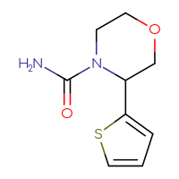 Chemical structure of 3-(thiophen-2-yl)morpholine-4-carboxamide - CSSB09896253965