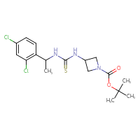 Chemical structure of tert-butyl 3-({[1-(2,4-dichlorophenyl)ethyl]carbamothioyl}amino)azetidine-1-carboxylate - CSSB21432494716