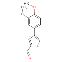 Chemical structure of 4-(3,4-dimethoxyphenyl)thiophene-2-carbaldehyde - CSSB00131777995