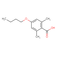 Chemical structure of 4-butoxy-2,6-dimethylbenzoic acid - CSSB02145825027