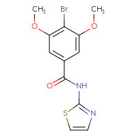Chemical structure of 4-bromo-3,5-dimethoxy-N-(1,3-thiazol-2-yl)benzamide - CSSB00026404040