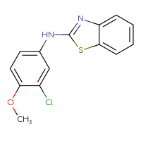 Chemical structure of N-(3-chloro-4-methoxyphenyl)-1,3-benzothiazol-2-amine - CSSB00020652181