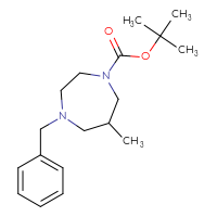 Chemical structure of tert-butyl 4-benzyl-6-methyl-1,4-diazepane-1-carboxylate - CSSB00015367460