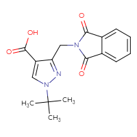Chemical structure of 1-tert-butyl-3-[(1,3-dioxo-2,3-dihydro-1H-isoindol-2-yl)methyl]-1H-pyrazole-4-carboxylic acid - CSSB00160559782