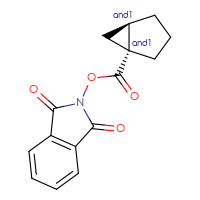 Chemical structure of rac-1,3-dioxo-2,3-dihydro-1H-isoindol-2-yl (1R,5R)-bicyclo[3.1.0]hexane-1-carboxylate - CSSB02125424885