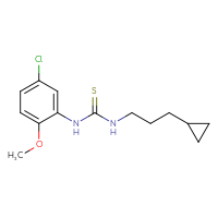 Chemical structure of 1-(5-chloro-2-methoxyphenyl)-3-(3-cyclopropylpropyl)thiourea - CSSB02020096023