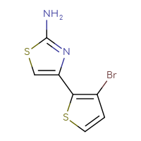 Chemical structure of 4-(3-bromothiophen-2-yl)-1,3-thiazol-2-amine - CSSB00000740875