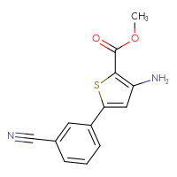 Chemical structure of methyl 3-amino-5-(3-cyanophenyl)thiophene-2-carboxylate - CSSB06587508098