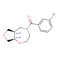 Chemical structure of rac-(5aR,8aR)-4-(3-bromobenzoyl)-octahydrofuro[3,4-f][1,4]oxazepine - CSSB21444811274
