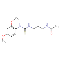 Chemical structure of N-(3-{[(2,4-dimethoxyphenyl)carbamothioyl]amino}propyl)acetamide - CSSB21432509478