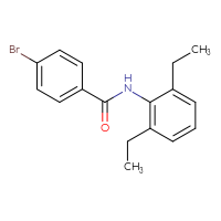 Chemical structure of 4-bromo-N-(2,6-diethylphenyl)benzamide - CSSB00046080334