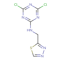 Chemical structure of 4,6-dichloro-N-[(1,3,4-thiadiazol-2-yl)methyl]-1,3,5-triazin-2-amine - CSSB00118981528