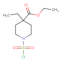 Chemical structure of ethyl 1-(chlorosulfonyl)-4-ethylpiperidine-4-carboxylate - CSSB21224774206