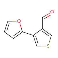 Chemical structure of 4-(furan-2-yl)thiophene-3-carbaldehyde - CSSB00020743098