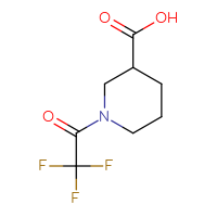 Chemical structure of 1-(2,2,2-trifluoroacetyl)piperidine-3-carboxylic acid - CSSB00011274809