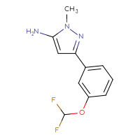 Chemical structure of 3-[3-(difluoromethoxy)phenyl]-1-methyl-1H-pyrazol-5-amine - CSSB00000537409