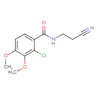 Chemical structure of 2-chloro-N-(2-cyanoethyl)-3,4-dimethoxybenzamide - CSSB01643803539