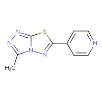 Chemical structure of 4-{3-methyl-[1,2,4]triazolo[3,4-b][1,3,4]thiadiazol-6-yl}pyridine - CSSB00000027363