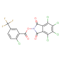 Chemical structure of 4,5,6,7-tetrachloro-1,3-dioxo-2,3-dihydro-1H-isoindol-2-yl 2-chloro-5-(trifluoromethyl)benzoate - CSSB20270601959