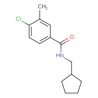 Chemical structure of 4-chloro-N-(cyclopentylmethyl)-3-methylbenzamide - CSSB01997958946