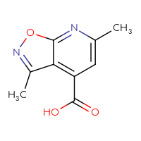 Chemical structure of 3,6-dimethyl-[1,2]oxazolo[5,4-b]pyridine-4-carboxylic acid - CSSB00000239899