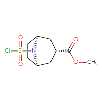 Chemical structure of methyl (1R,3R,5S)-8-(chlorosulfonyl)-8-azabicyclo[3.2.1]octane-3-carboxylate - CSSB14992069890