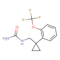 Chemical structure of ({1-[2-(trifluoromethoxy)phenyl]cyclopropyl}methyl)urea - CSSB21432559277