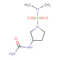 Chemical structure of [1-(dimethylsulfamoyl)pyrrolidin-3-yl]urea - CSSB00023870906