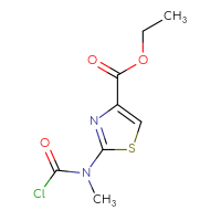 Chemical structure of ethyl 2-[(chlorocarbonyl)(methyl)amino]-1,3-thiazole-4-carboxylate - CSSB14959847814