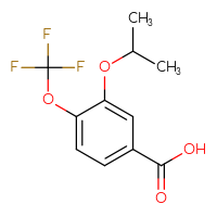 Chemical structure of 3-(propan-2-yloxy)-4-(trifluoromethoxy)benzoic acid - CSSB06835378385