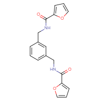 Chemical structure of N-[(3-{[(furan-2-yl)formamido]methyl}phenyl)methyl]furan-2-carboxamide - CSSB00020642204