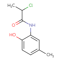 Chemical structure of 2-chloro-N-(2-hydroxy-5-methylphenyl)propanamide - CSSB00010022055