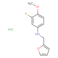 Chemical structure of 3-fluoro-N-[(furan-2-yl)methyl]-4-methoxyaniline hydrochloride - CSSB00000763314