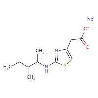 Chemical structure of sodium 2-{2-[(3-methylpentan-2-yl)amino]-1,3-thiazol-4-yl}acetate - CSSB00025775863