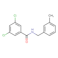 Chemical structure of 3,5-dichloro-N-[(3-methylphenyl)methyl]benzamide - CSSB02019724452
