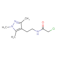 Chemical structure of 2-chloro-N-[2-(1,3,5-trimethyl-1H-pyrazol-4-yl)ethyl]acetamide - CSSB02131814995