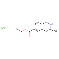 Chemical structure of ethyl 3-methyl-1,2,3,4-tetrahydroisoquinoline-6-carboxylate hydrochloride - CSSB21103083210