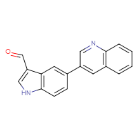 Chemical structure of 5-(quinolin-3-yl)-1H-indole-3-carbaldehyde - CSSB06584832979