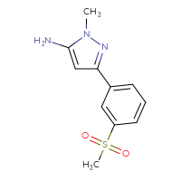Chemical structure of 3-(3-methanesulfonylphenyl)-1-methyl-1H-pyrazol-5-amine - CSSB00103144596