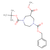 Chemical structure of 1-benzyl 4-tert-butyl 6-methyl 1,4-diazepane-1,4,6-tricarboxylate - CSSB00135401388