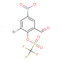 Chemical structure of 2-bromo-6-formyl-4-nitrophenyl trifluoromethanesulfonate - CSSB21009225696