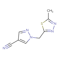 Chemical structure of 1-[(5-methyl-1,3,4-thiadiazol-2-yl)methyl]-1H-pyrazole-4-carbonitrile - CSSB00024014749