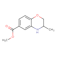 Chemical structure of methyl 3-methyl-3,4-dihydro-2H-1,4-benzoxazine-6-carboxylate - CSSB00010933652