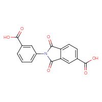 Chemical structure of 2-(3-carboxyphenyl)-1,3-dioxo-2,3-dihydro-1H-isoindole-5-carboxylic acid - CSSB00020596600