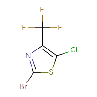 Chemical structure of 2-bromo-5-chloro-4-(trifluoromethyl)-1,3-thiazole - CSSB00010269121