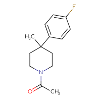 Chemical structure of 1-[4-(4-fluorophenyl)-4-methylpiperidin-1-yl]ethan-1-one - CSSB15044837802